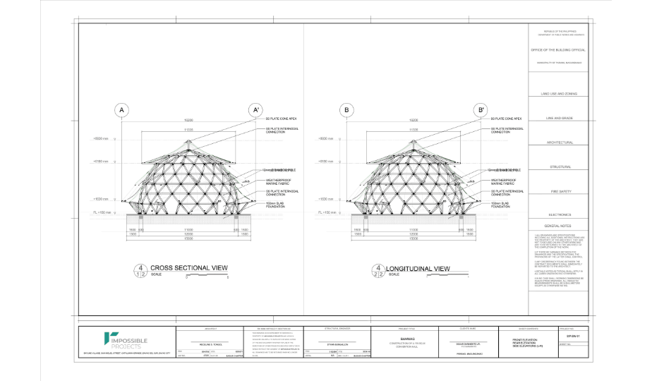 Sheet 4 — Cross-sectional and longitudinal views