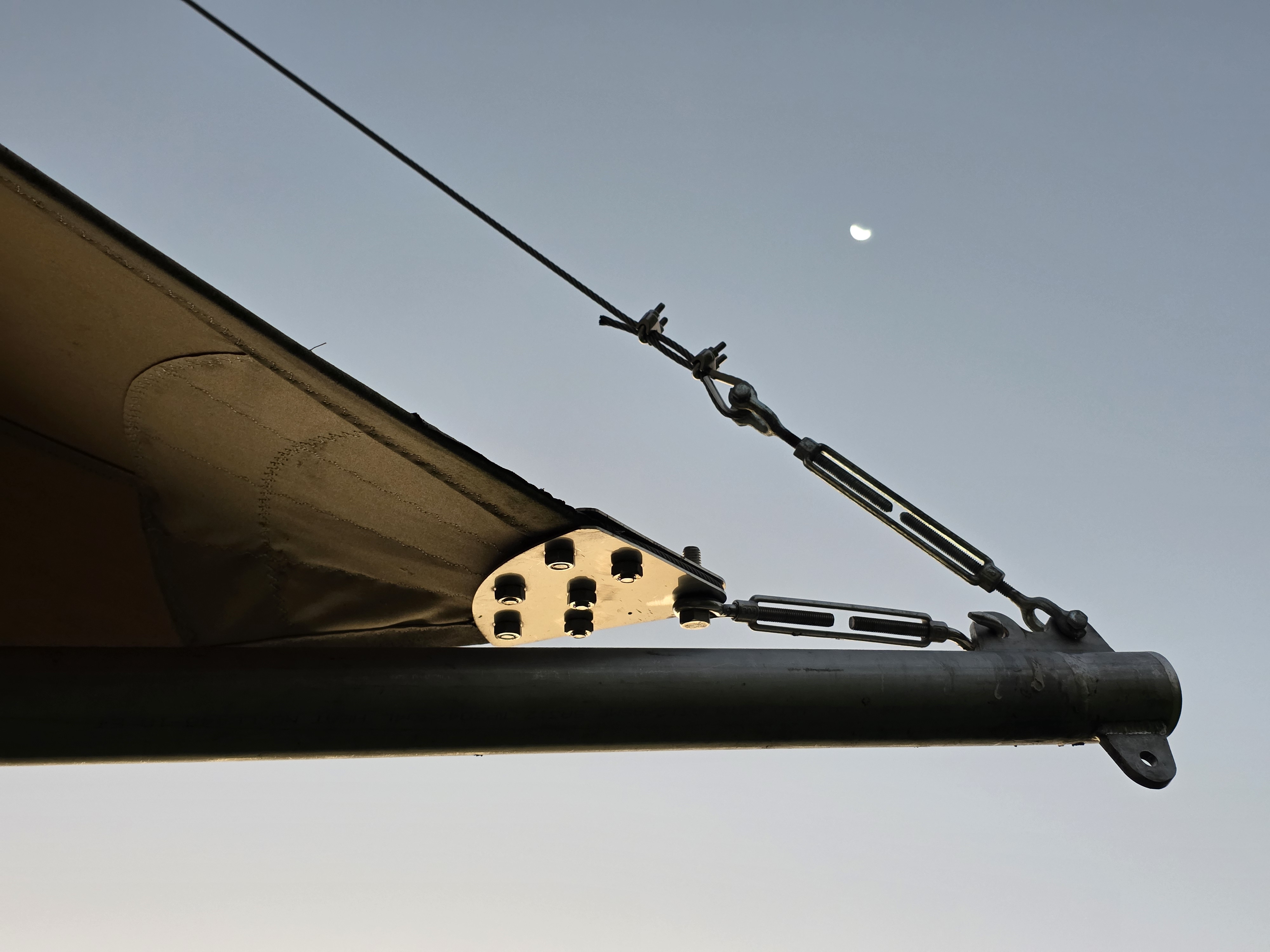 Patented stainless steel node connector joining bamboo poles